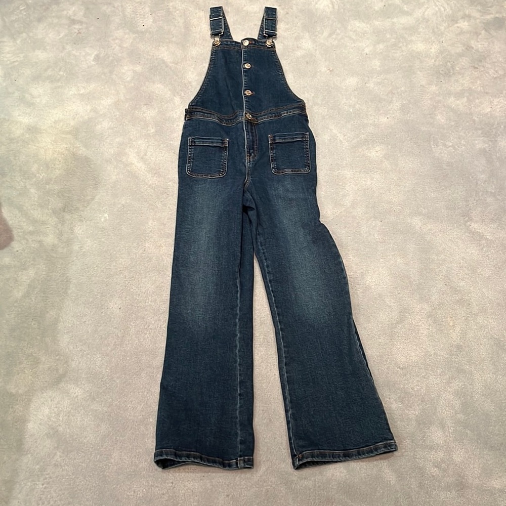 Blue girls overalls, Zara, mild flare